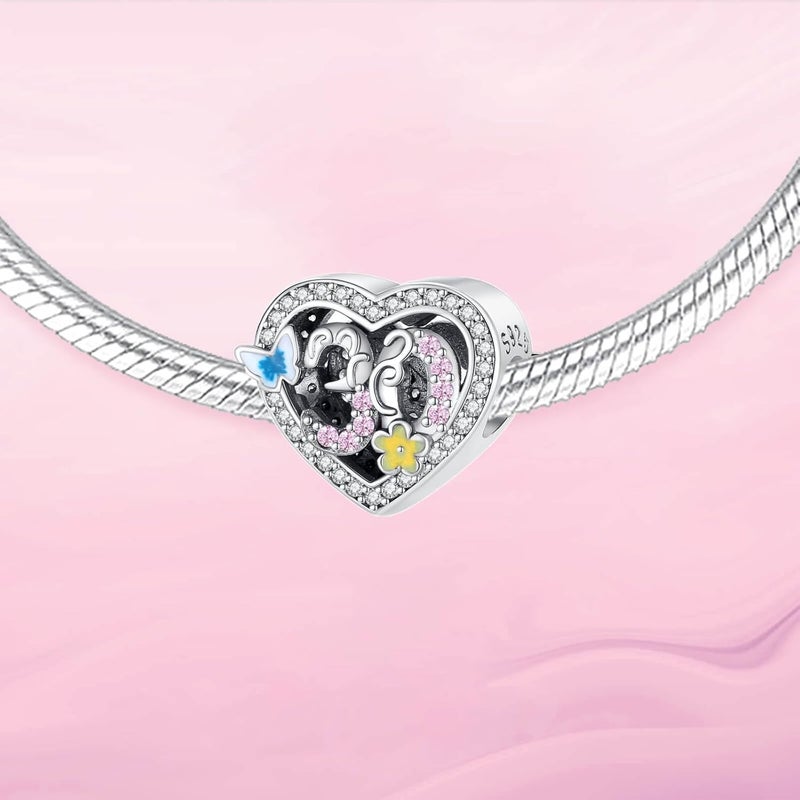 DATOUQI Queen Happy Birthday Hot Air Balloon Family Puppy Charm 925 Sterling Silver Charms for Bracelets and Necklaces Mother's Day Charms for Women - Image 2